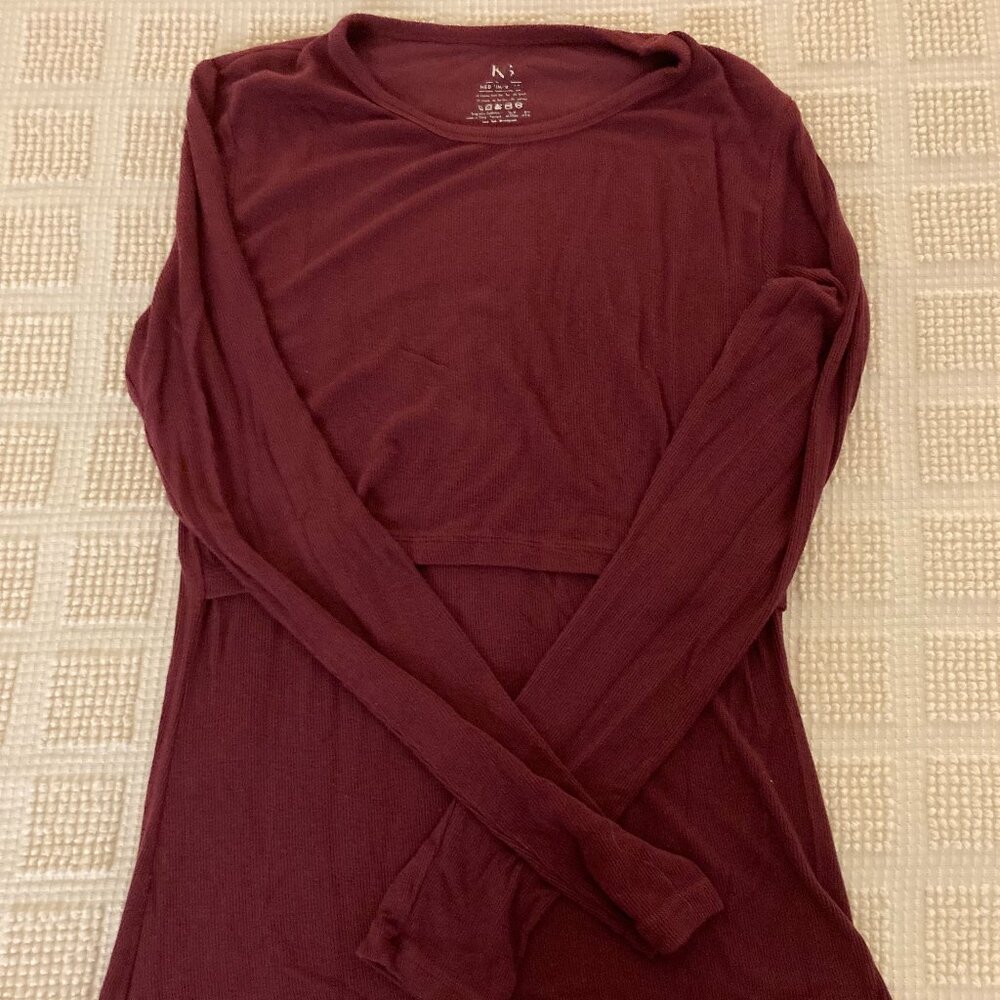 Kindred Bravely Bamboo Crew Neck Nursing Long Sleeve T-Shirt Medium